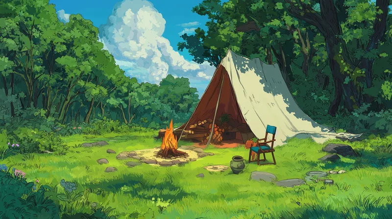 picnic in the woods